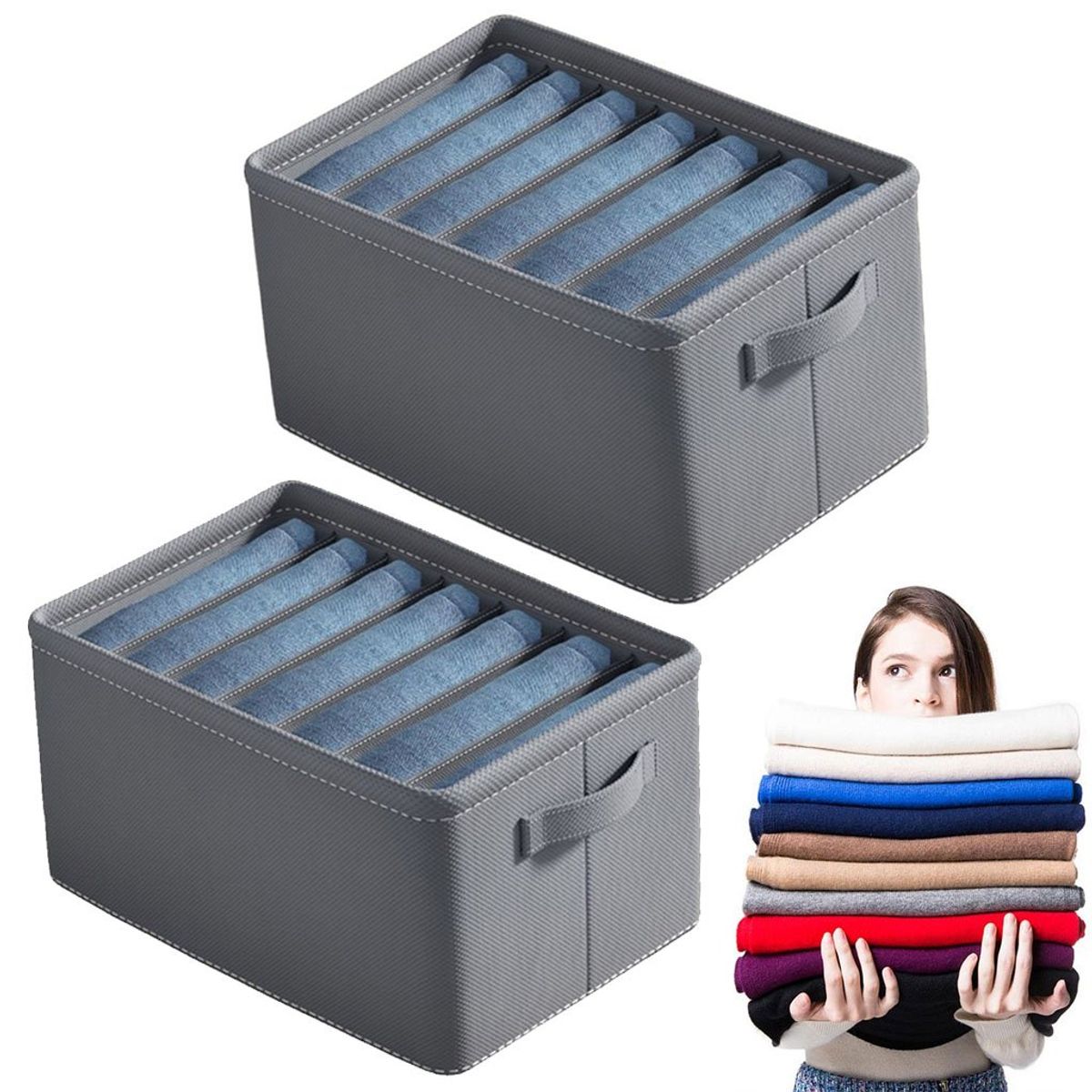 KUANGYE - 2 Piezas Organizador Plegable Armario Ropa De Jeans