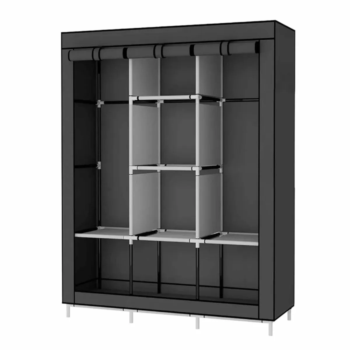 SUPERCENTER - Practico Armario Closet Ropero Armable Grande 170x128x45cm negro