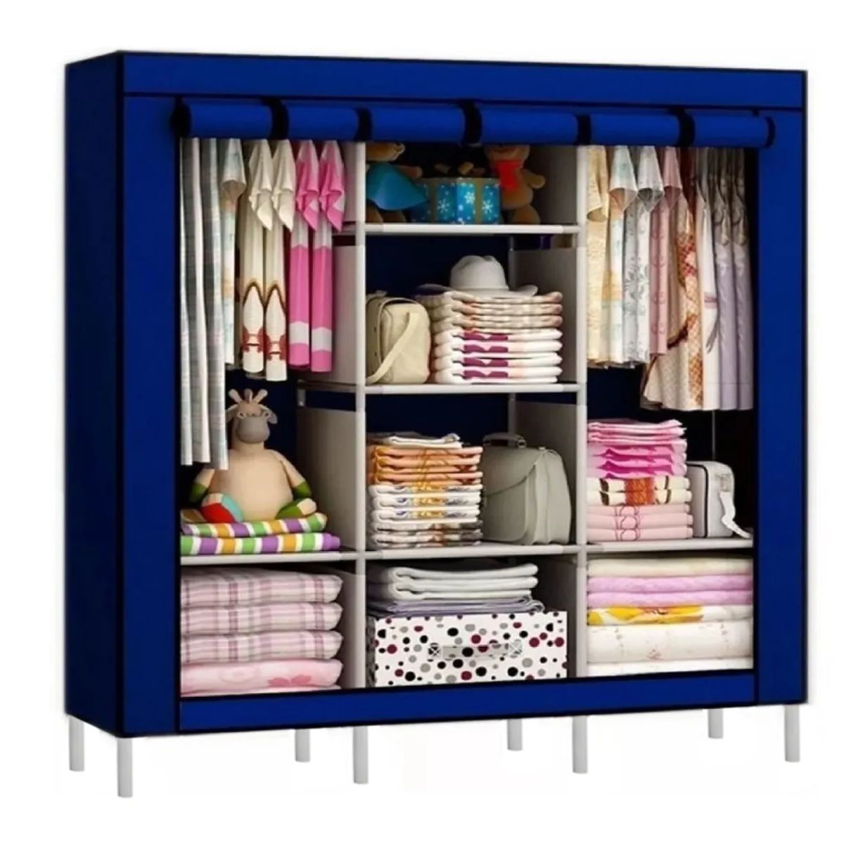 SUPERCENTER - Practico Armario Closet Ropero Armable Grande 170x128x45cm Azul