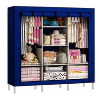 Practico Armario Closet Ropero Armable Grande 170x128x45cm Azul