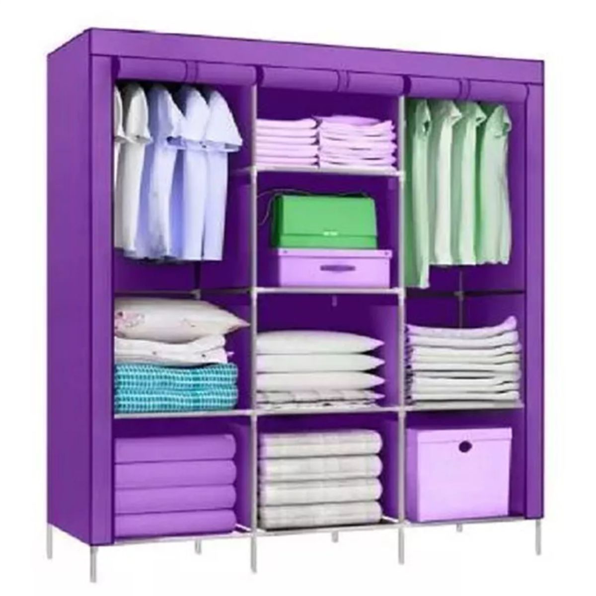 SUPERCENTER - Practico Armario Closet Ropero Armable Grande 170x128x45cm Morado