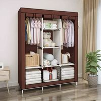 Practico Armario Closet Ropero Armable Grande 170x128x45cm Marrón