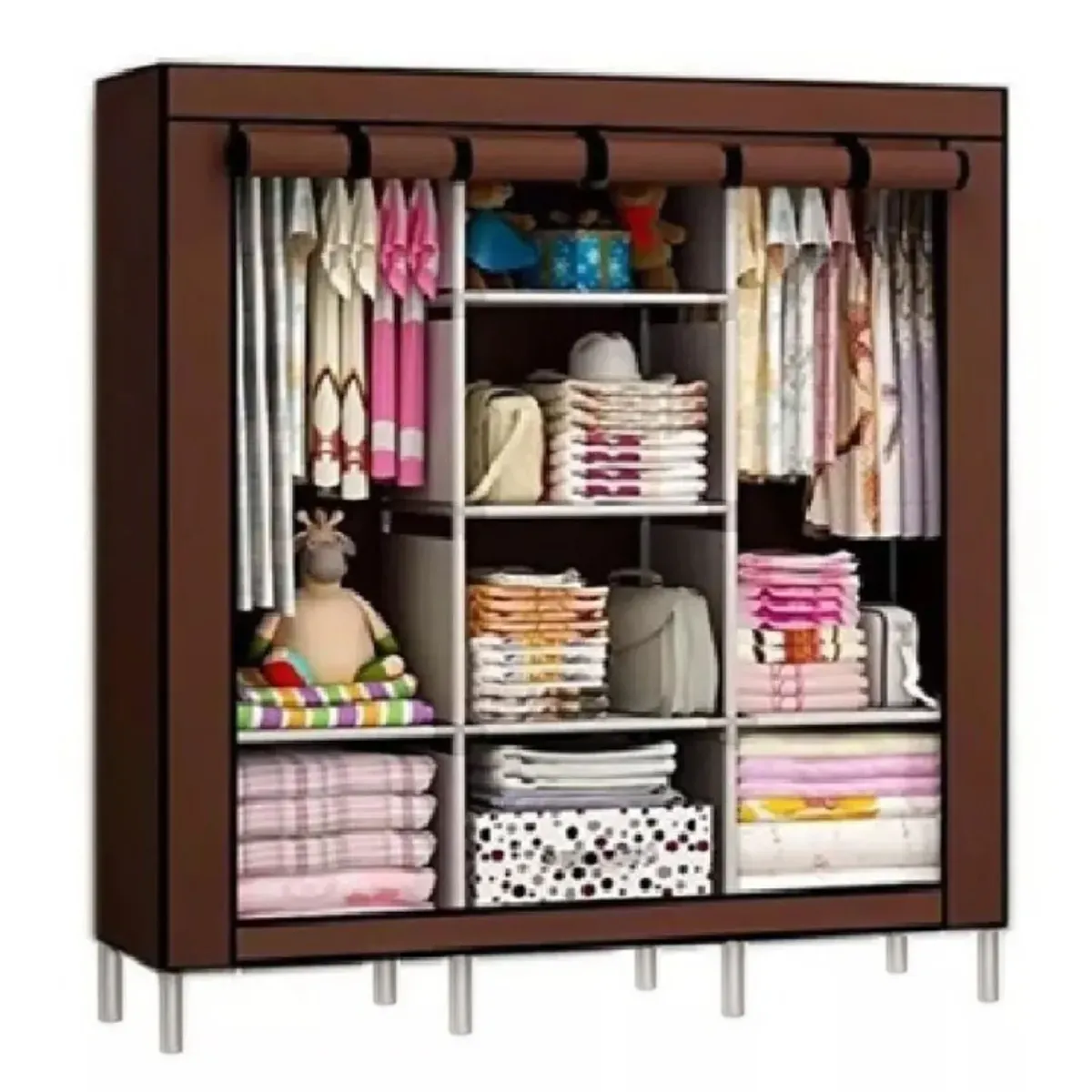 SUPERCENTER - Practico Armario Closet Ropero Armable Grande 170x128x45cm Marrón