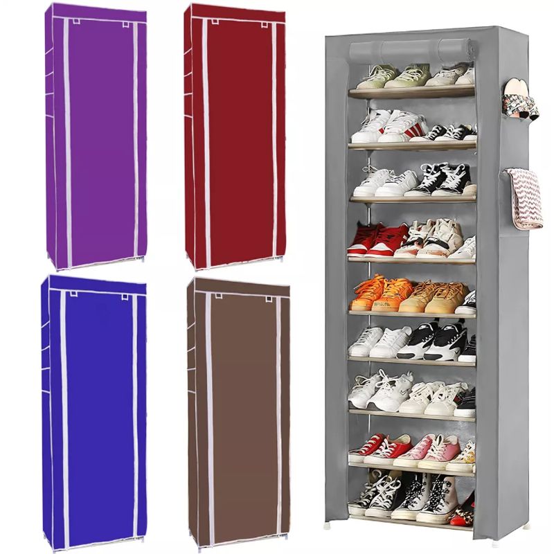 SUPERCENTER - Zapatero 9 Pisos Armable Organizador Con Funda Gris