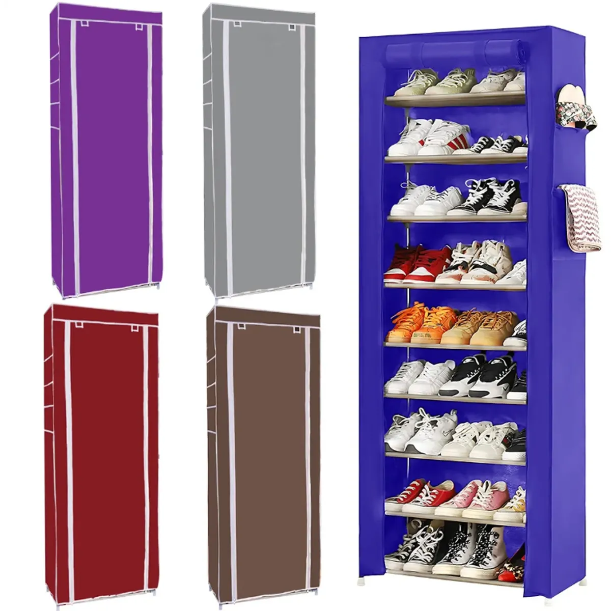 SUPERCENTER - Zapatero 9 Pisos Armable Organizador Con Funda Azul