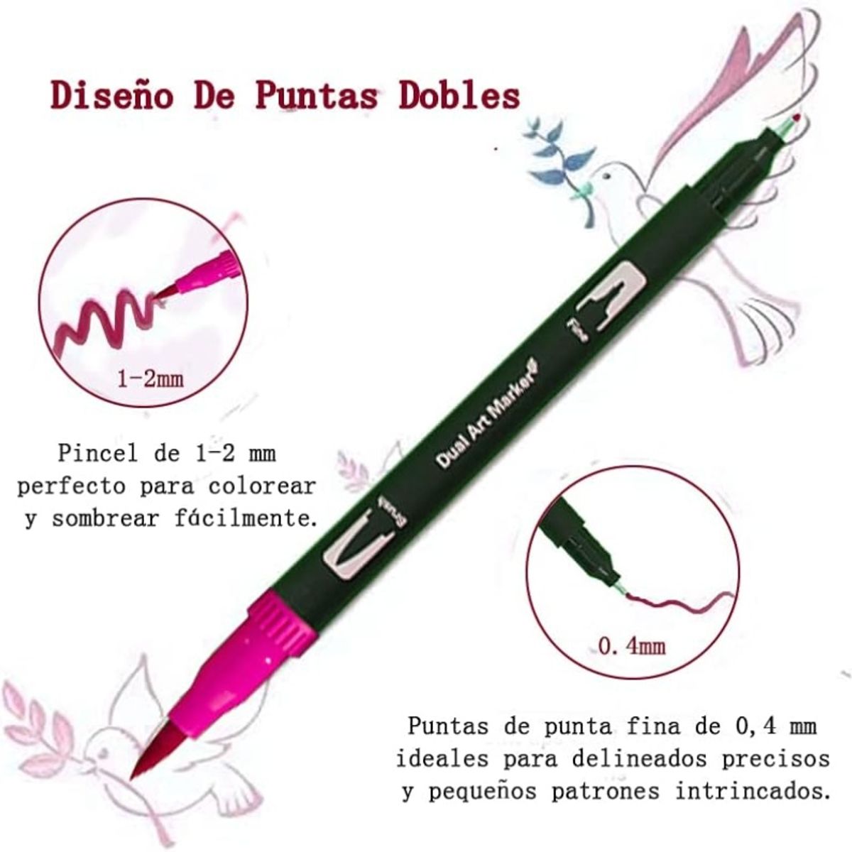 PUREPOWER - 120 Colores Plumones Doble Punta Pincel para Principiantes