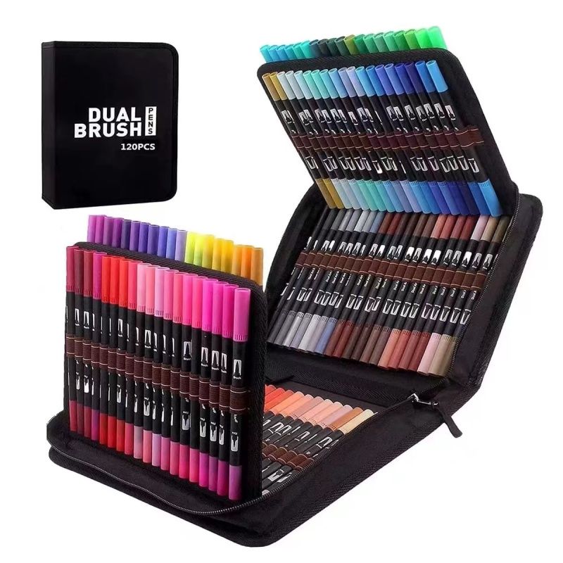 PUREPOWER - 120 Colores Plumones Doble Punta Pincel para Principiantes