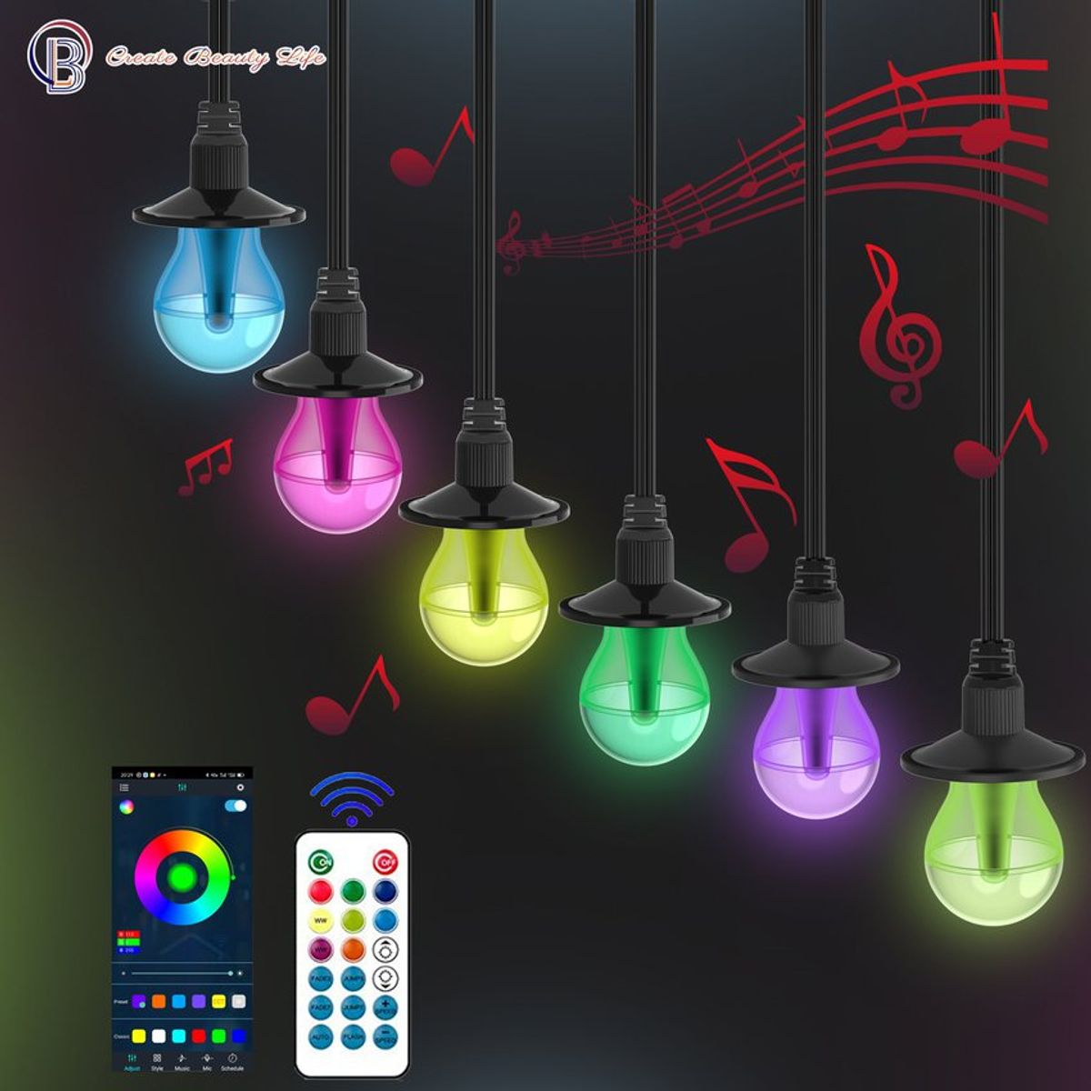 PUREPOWER - Cadena de luces para exteriores - 15 Metros