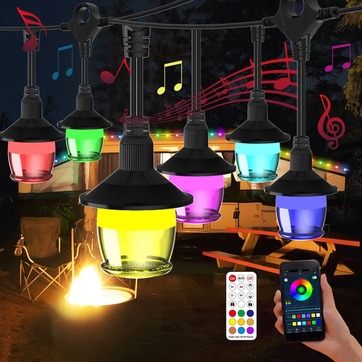 PUREPOWER - Cadena de luces para exteriores - 15 Metros