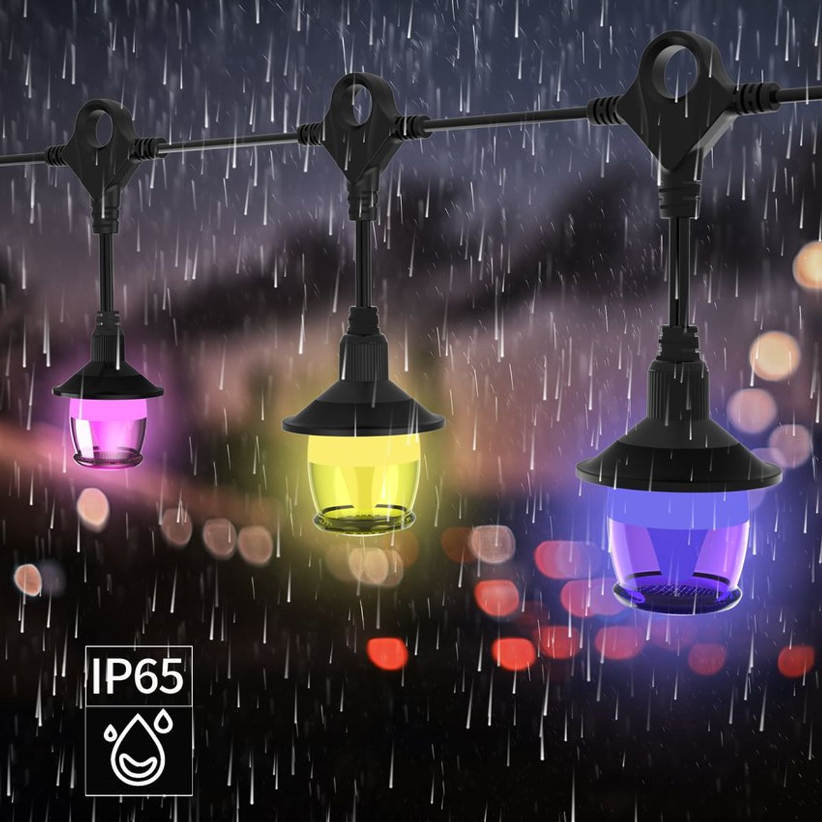 PUREPOWER - Cadena de luces para exteriores - 15 Metros