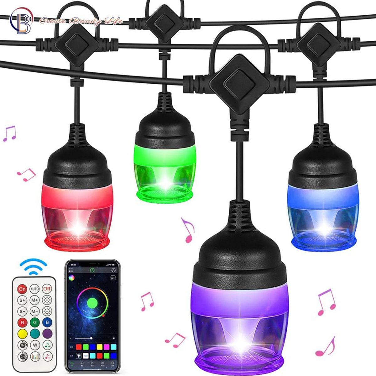 PUREPOWER - Cadena de luces para exteriores - 15 Metros