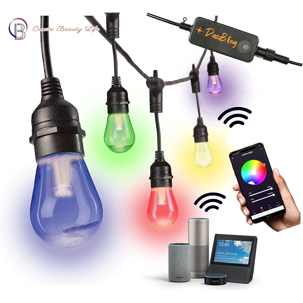 PUREPOWER - Cadena de luces para exteriores - 15 Metros