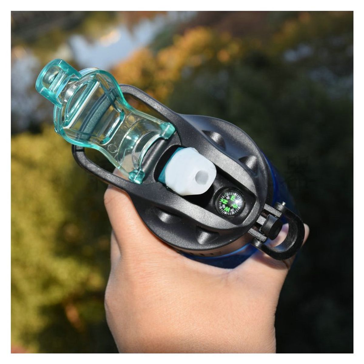 PUREPOWER - Botella de filtro de agua con popote de filtro senderismo mochileros