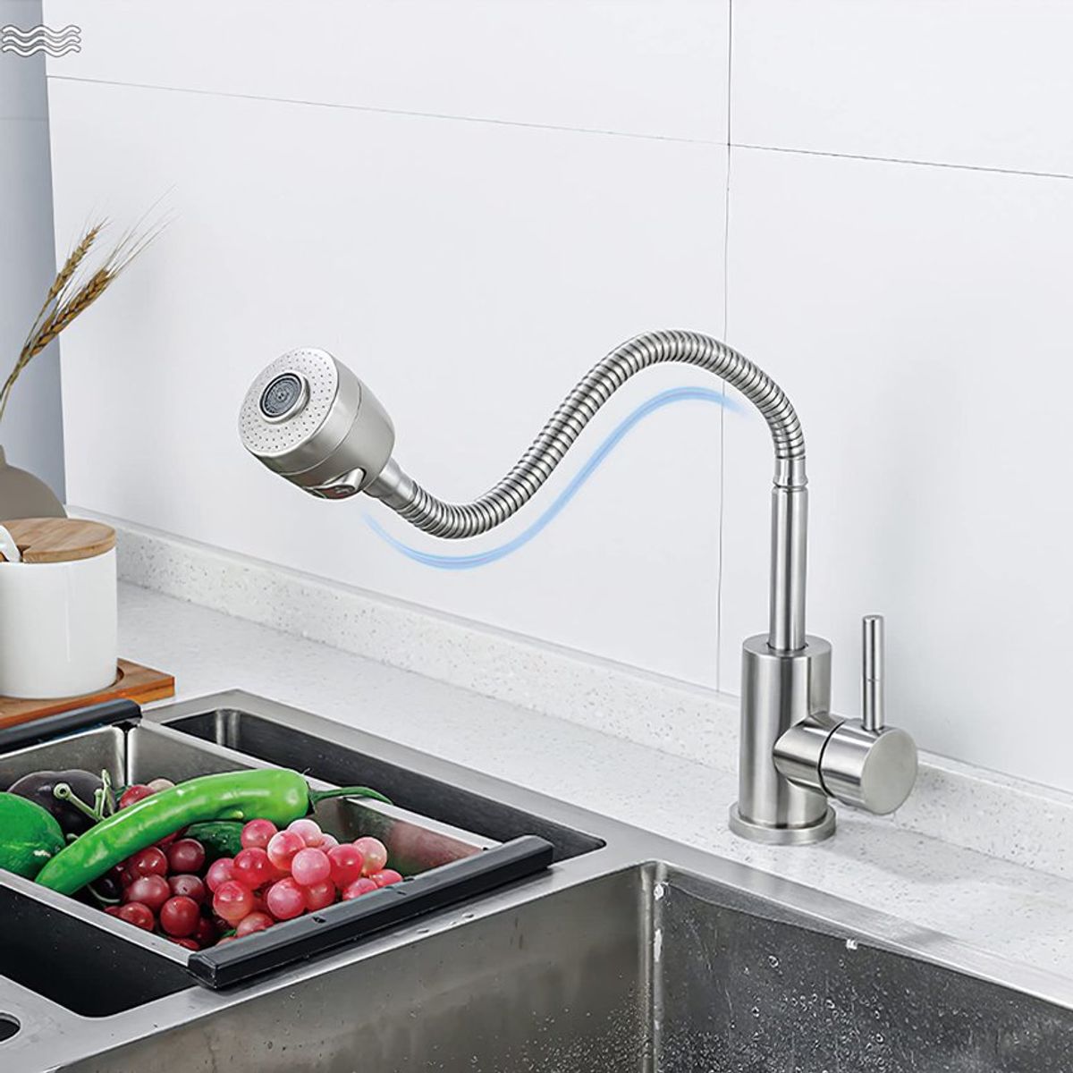 PUREPOWER - Grifo de cocina flexible monomando