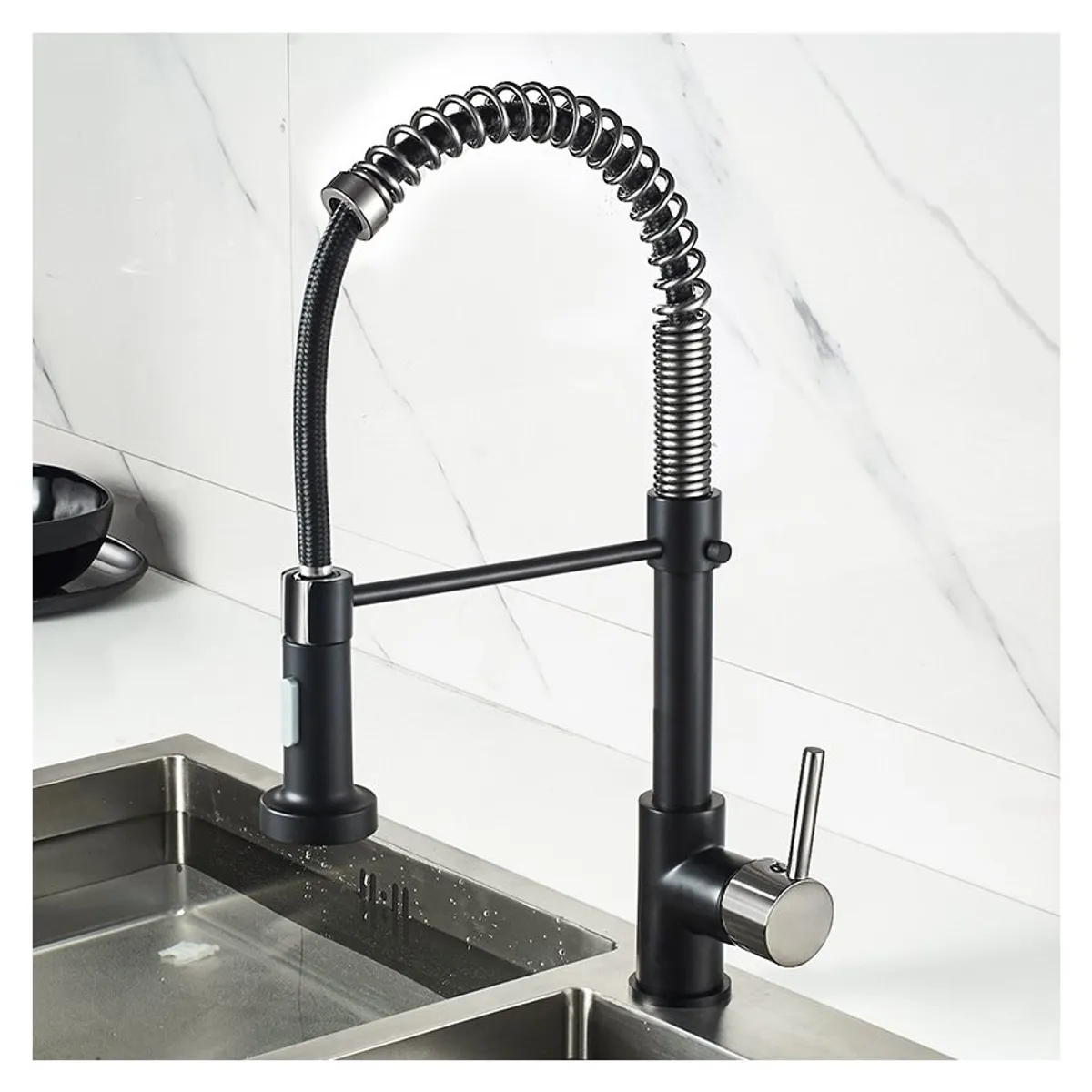 PUREPOWER - Grifo de cocina para lavaplatos monocromado extensible