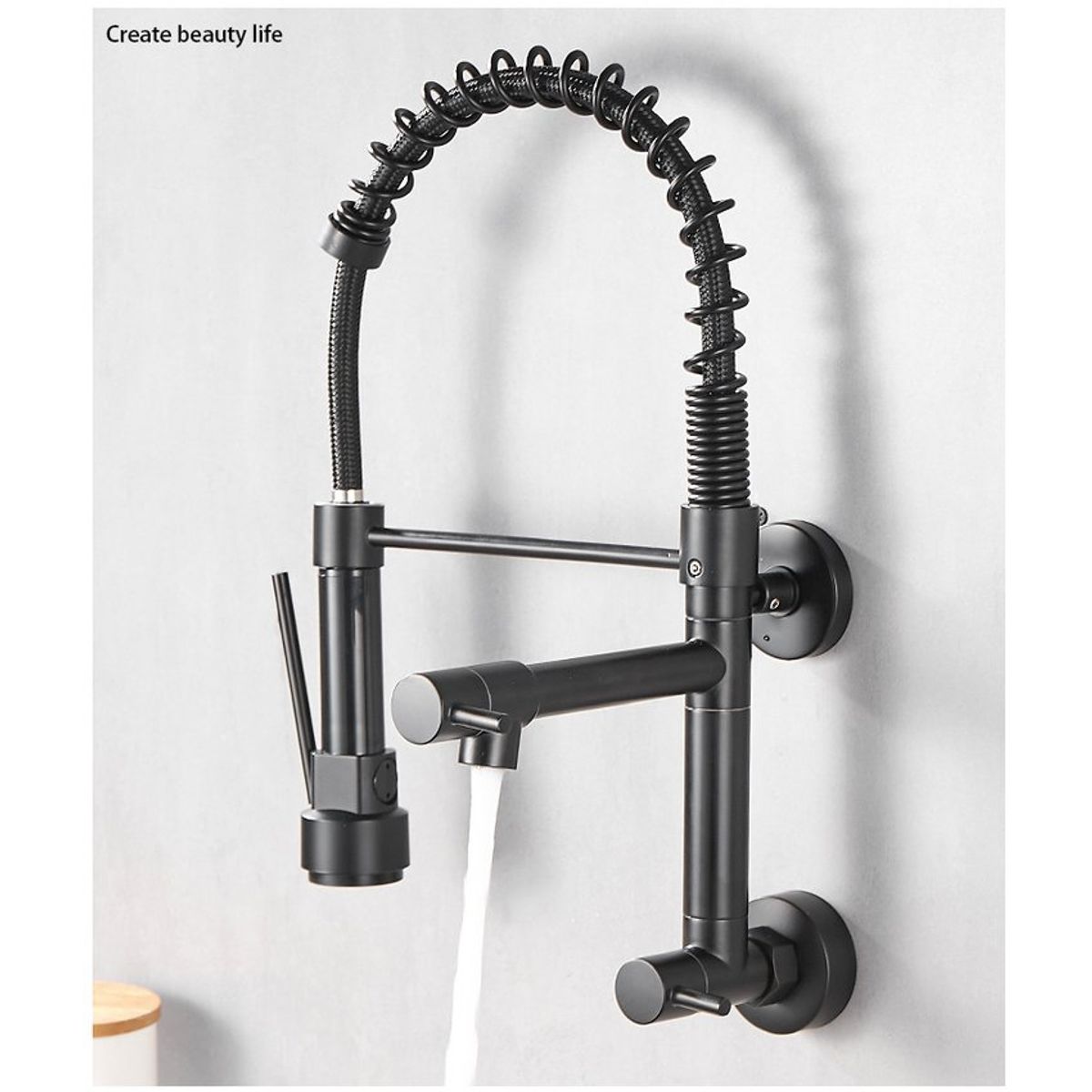 PUREPOWER - Grifo de cocina para lavaplatos monocromado extensible.