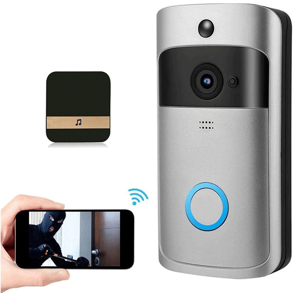 PUREPOWER - Timbre Videoportero Inalámbrico con Bocina Para Hogar