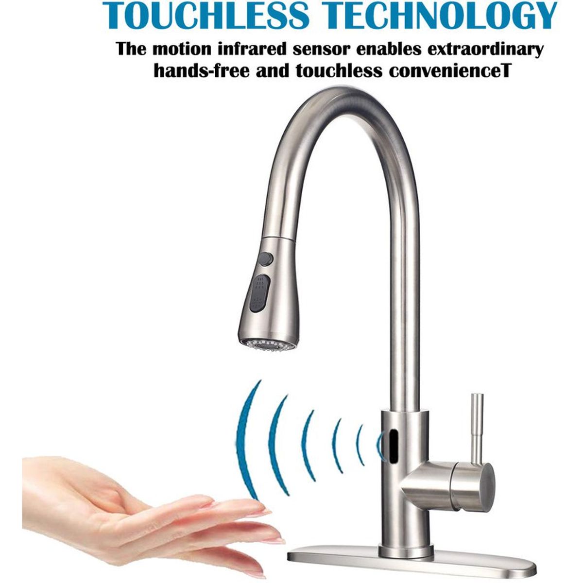 PUREPOWER - Grifo de cocina con sensor de movimiento