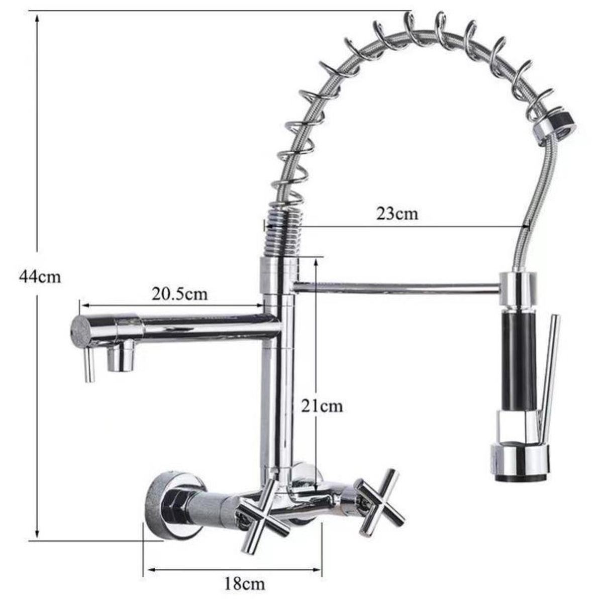 PUREPOWER - Grifo de cocina para lavaplatos monocromado extensible.