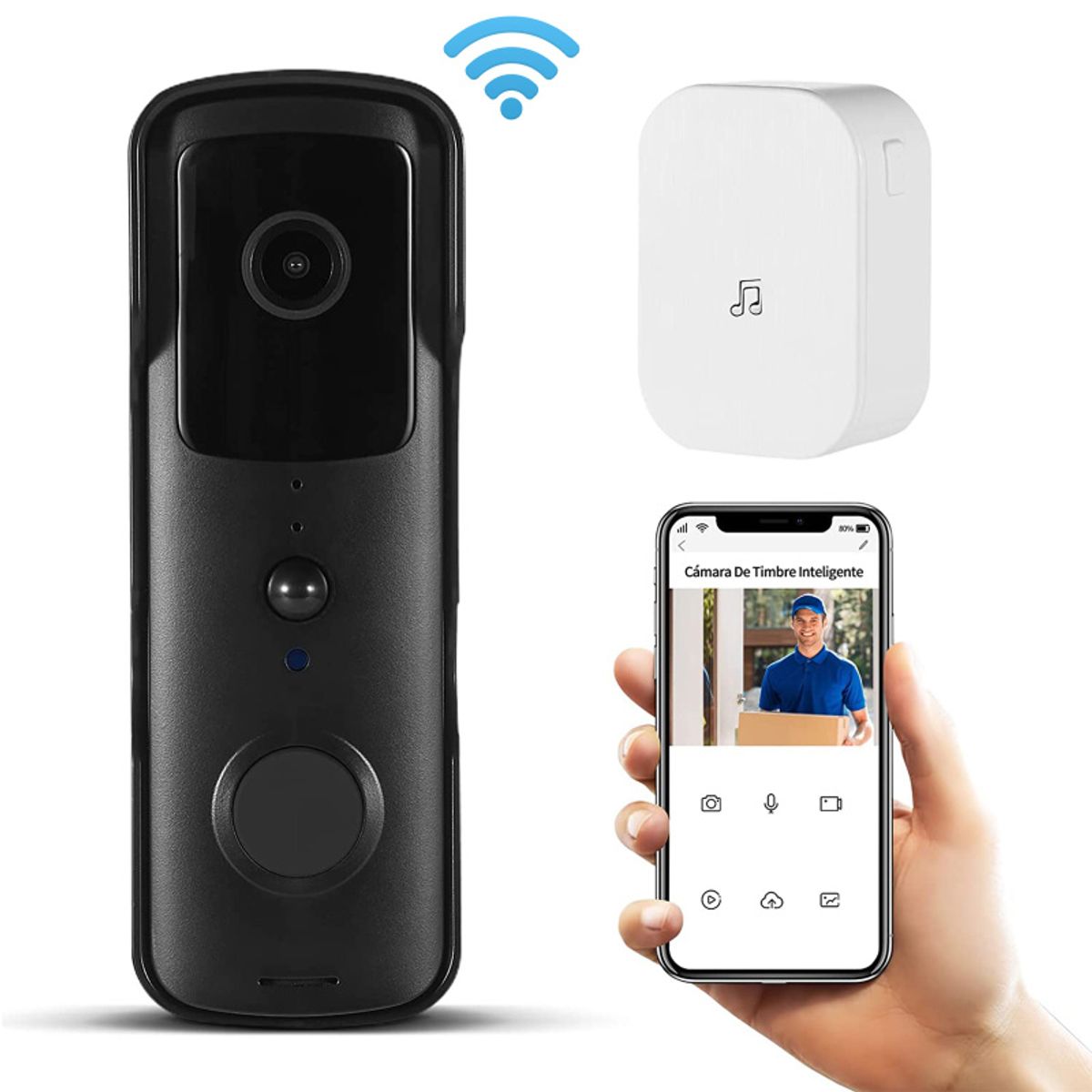 PUREPOWER - Timbre Videoportero Inalámbrico con Bocina Para Hogar