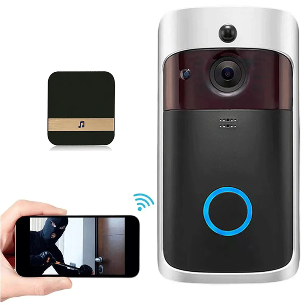 PUREPOWER - Timbre Videoportero Inalámbrico con Bocina Para Hogar