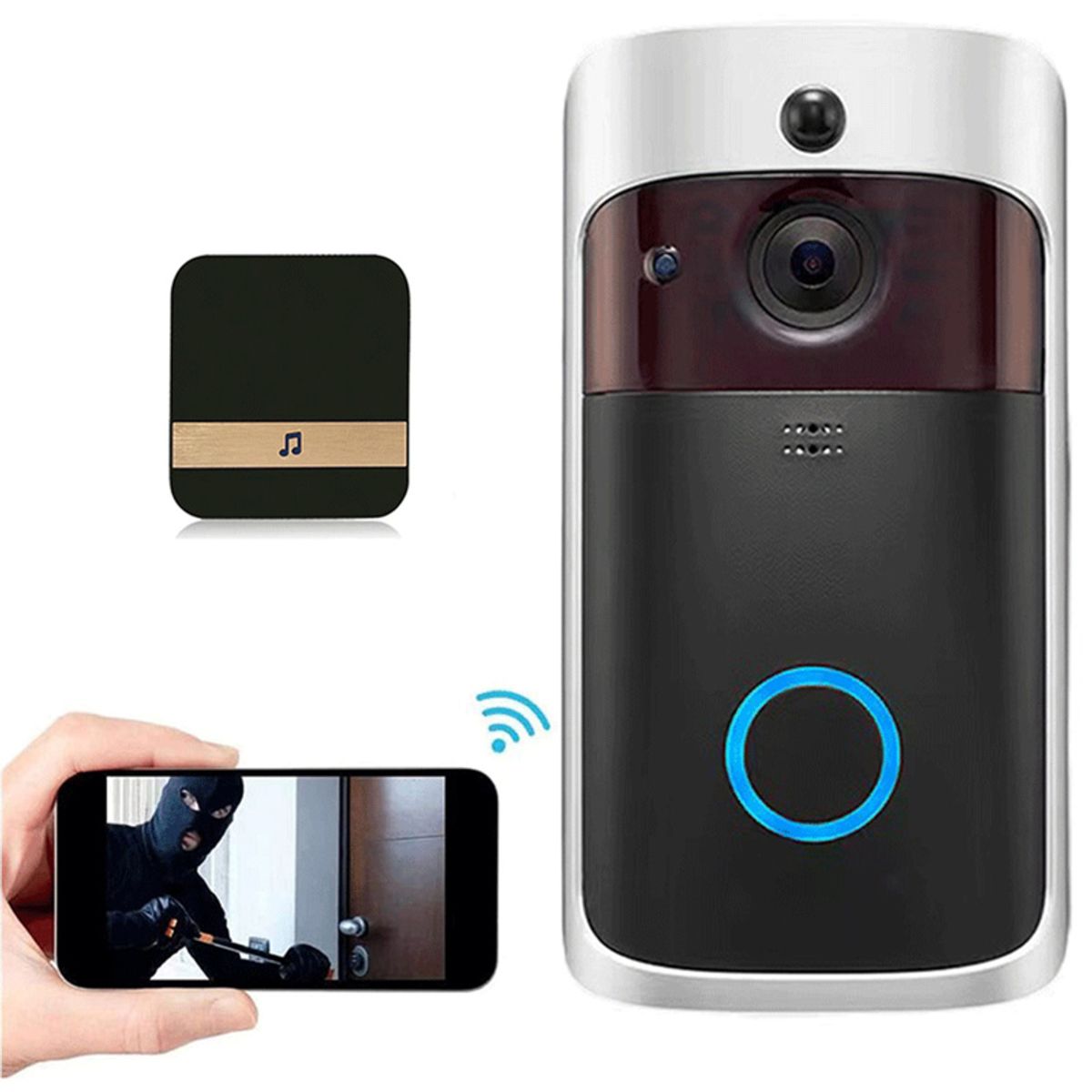 PUREPOWER - Timbre Videoportero Inalámbrico con Bocina Para Hogar