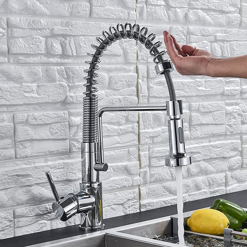 PUREPOWER - Grifo de cocina para lavaplatos monocromado extensible con sensor táctil