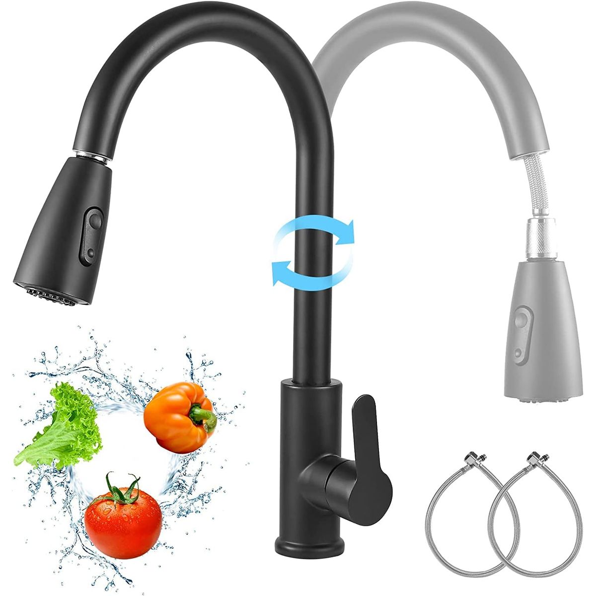 PUREPOWER - Grifo de cocina metálico de una llave
