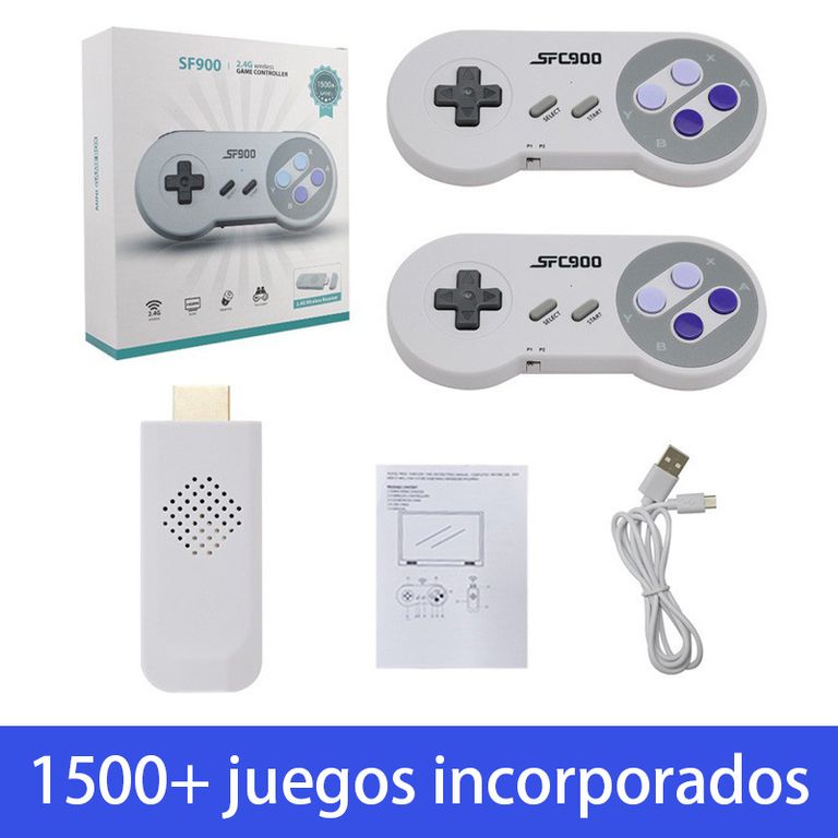 PUREPOWER Sf900 doble retro consola portátil 1500 juegos - Juegos nostálgicos