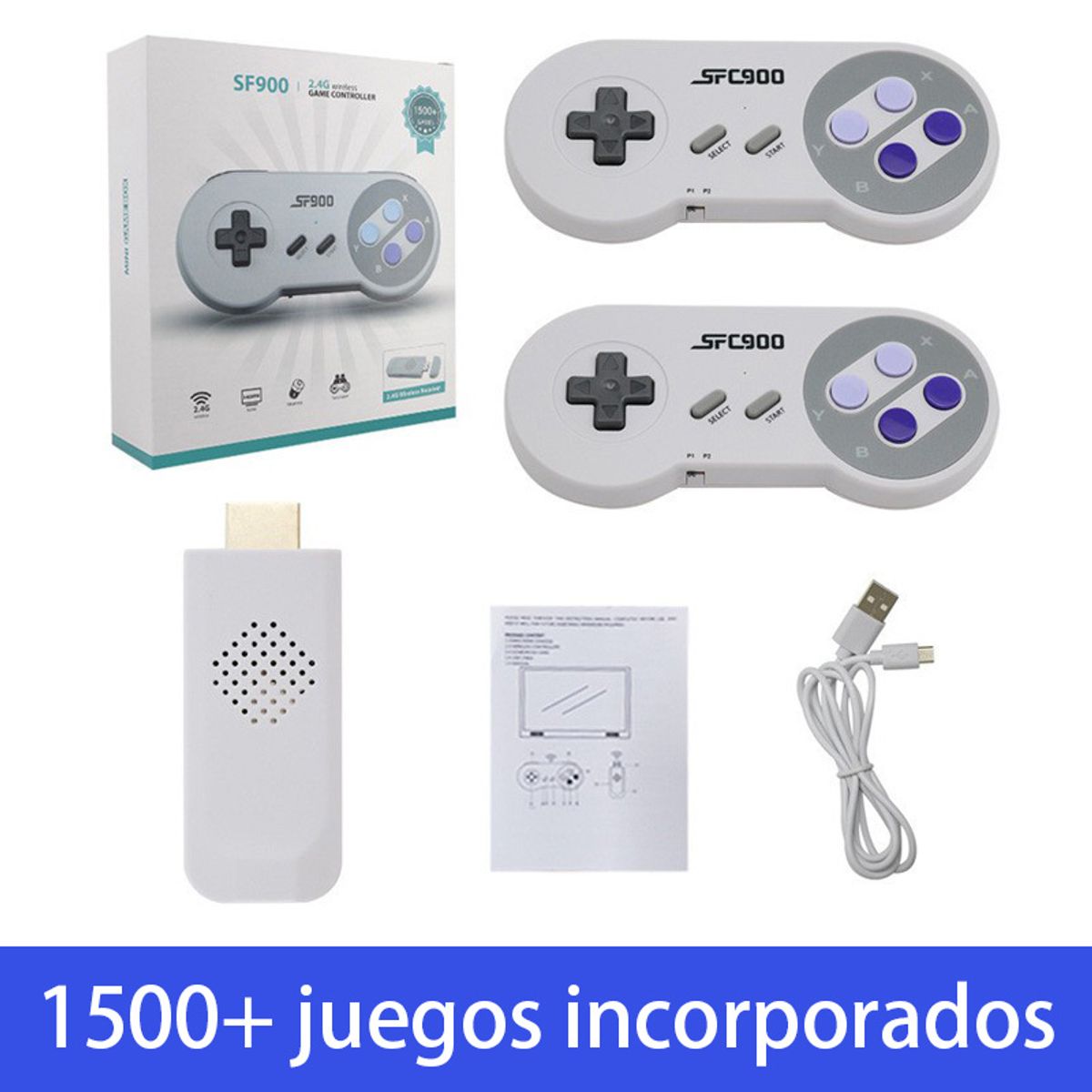 PUREPOWER - Sf900 doble retro consola portátil 1500 juegos - Juegos nostálgicos.