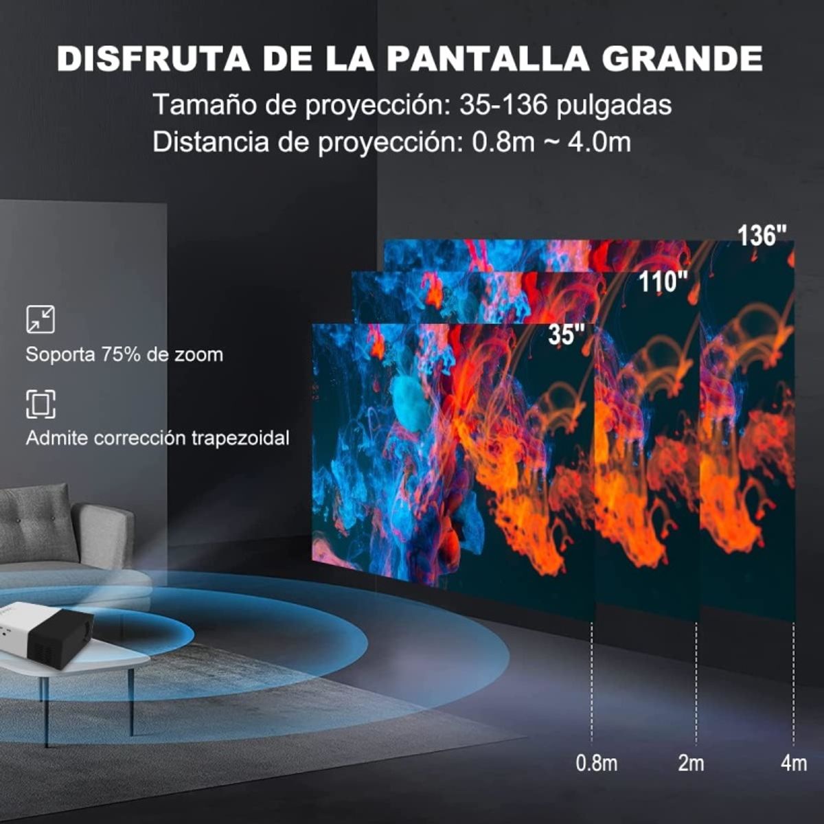 PUREPOWER - 2025 New proyector ultra portail LED HD 1080P projector wifi  - j9