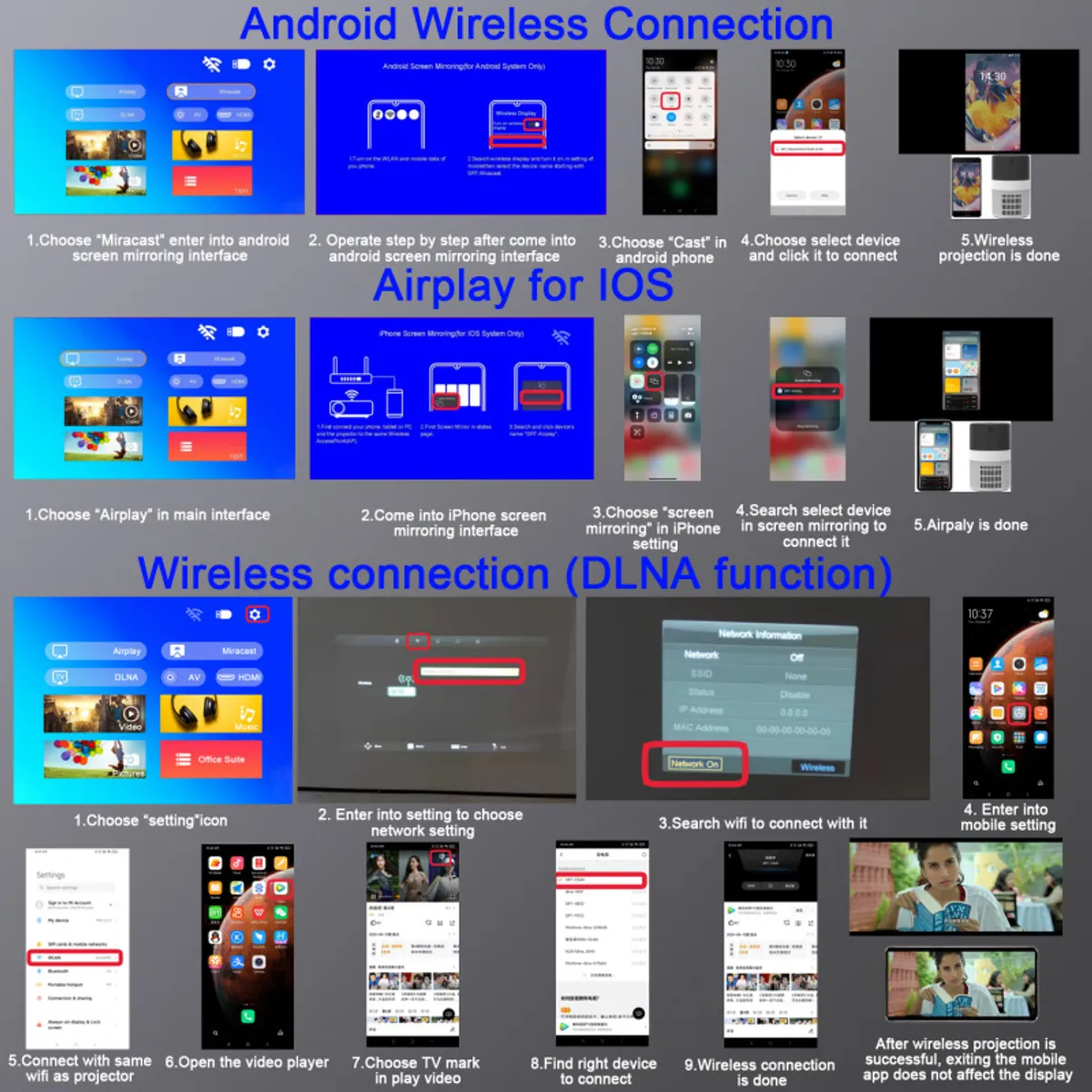 PUREPOWER - 2025 New proyector ultra portail LED HD 1080P projector wifi  400