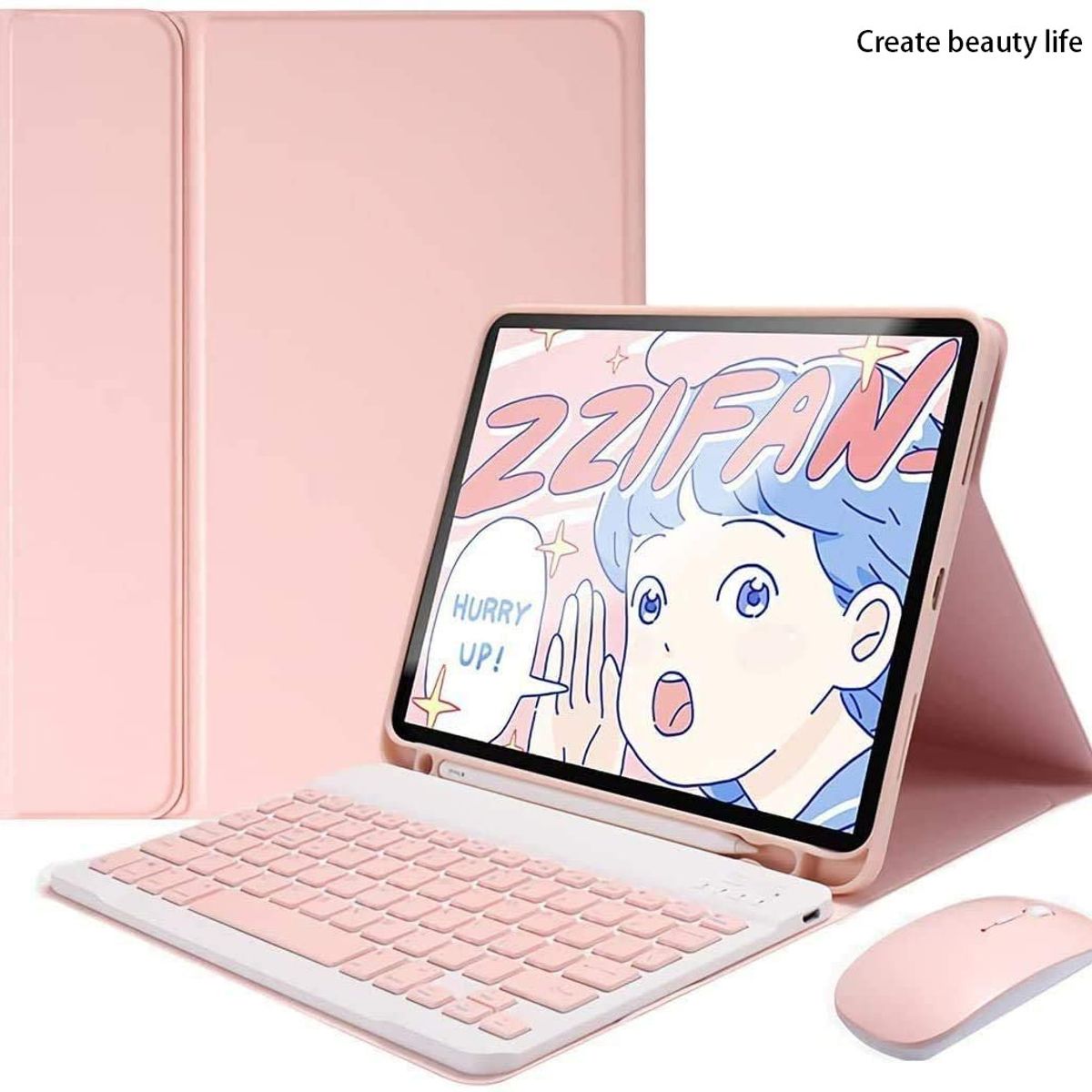 PUREPOWER - Funda con Ñ teclado y Raton para iPad Pro 12.9 - azul.