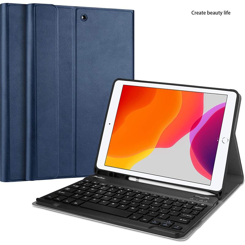 PUREPOWER - Funda con teclado y mouse para Galaxy Tab A7 Lite 8.7 - Azul