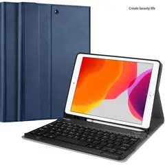 PUREPOWER - Funda con teclado y mouse para Galaxy Tab A7 Lite 8.7 - Azul