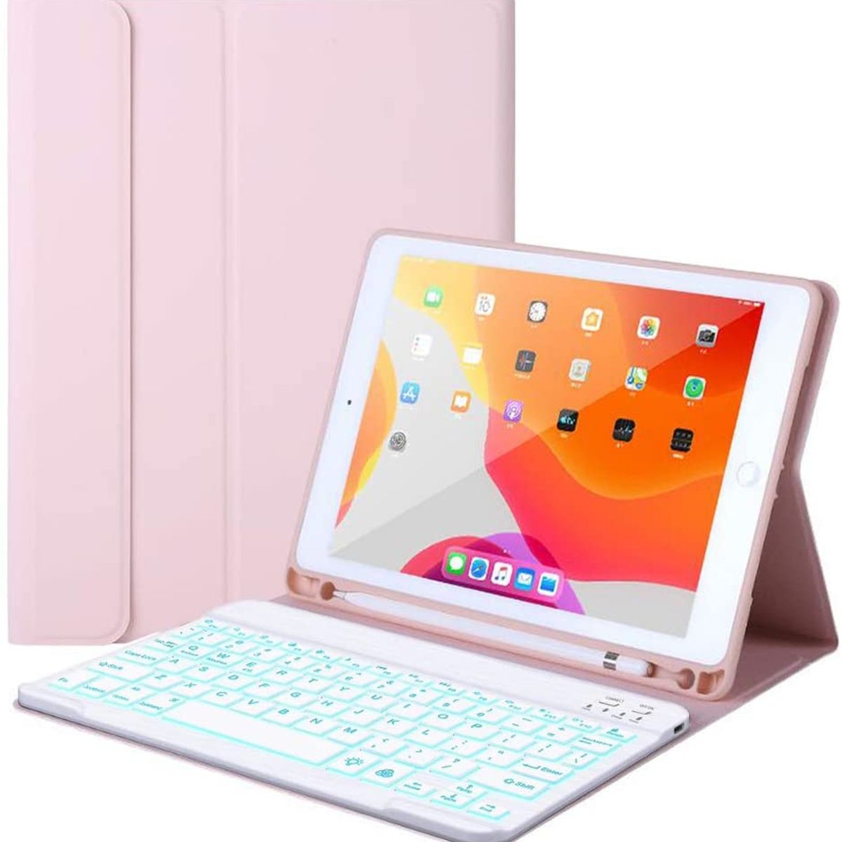 PUREPOWER - Funda con teclado retroiluminado Galaxy Tab S6 Lite 2022 2024- Rosado