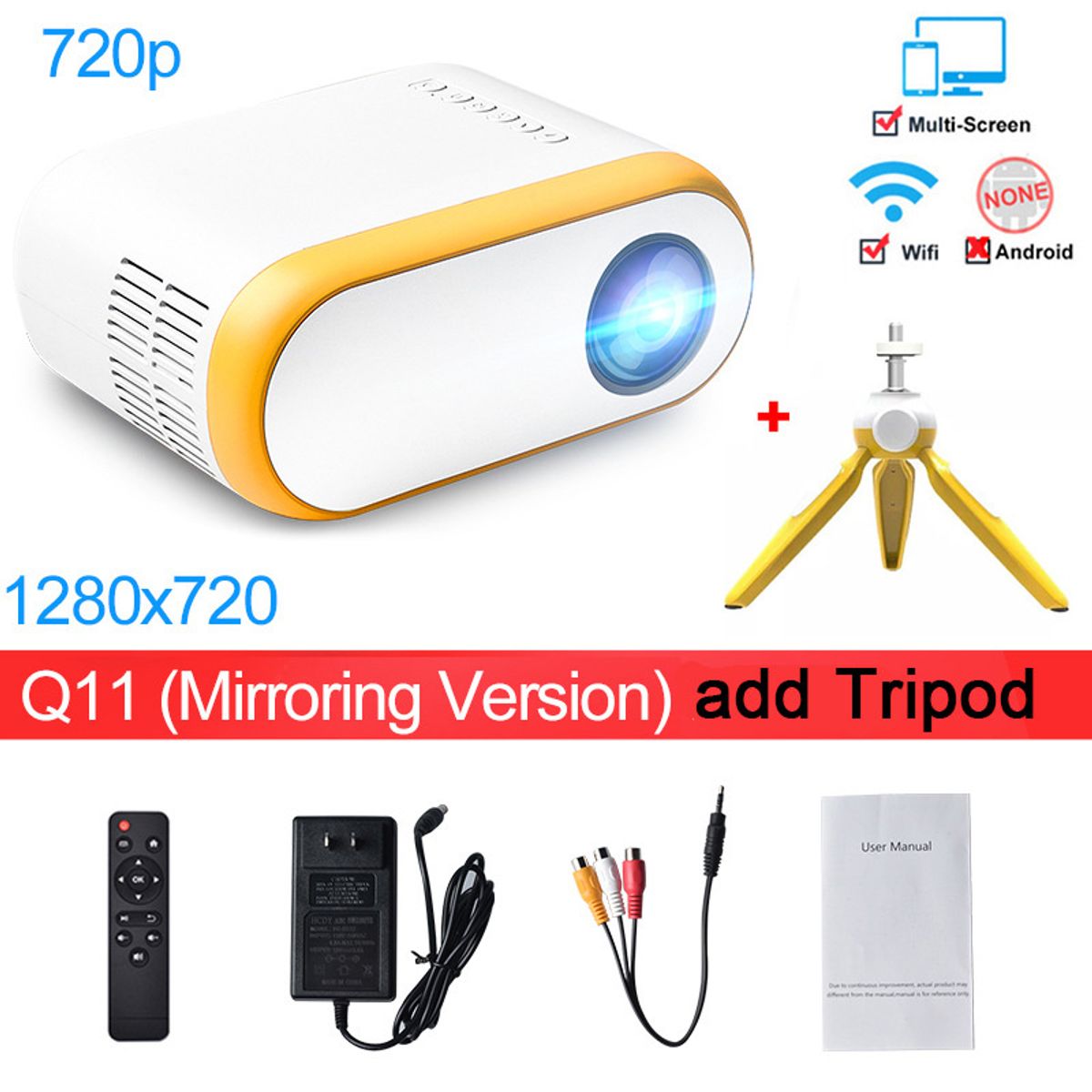 PUREPOWER - 2026  New proyector ultra portail LED HD 1080P projector wifi  q11