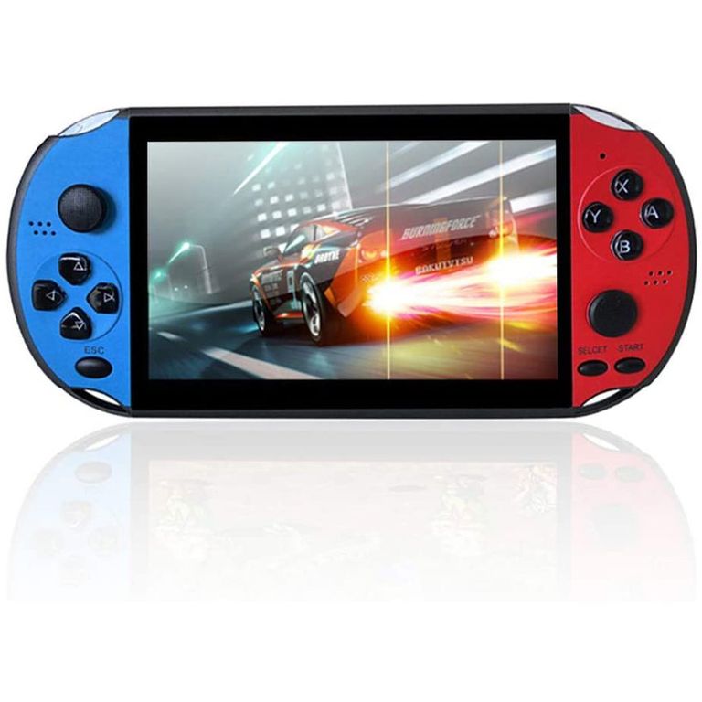 PUREPOWER Consola retro x12 plus 16GB con 7 pulgadas pantalla- Azul y Rojo
