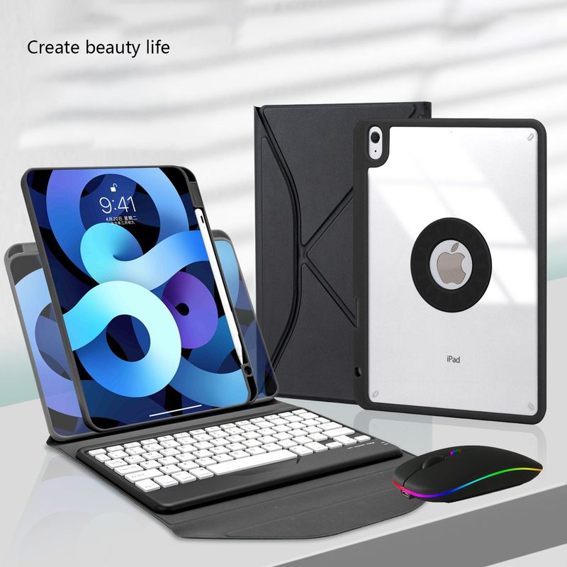 PUREPOWER - Funda con Ñ Teclado y Mouse para iPad Pro11- Negro