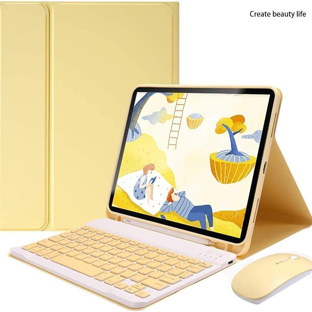 PUREPOWER - Funda con Teclado Ratón Ñ Para para iPad Pro 11-Azul