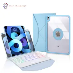 PUREPOWER - Funda giratoria con teclado para iPad Air 4 o 5 - Azul.