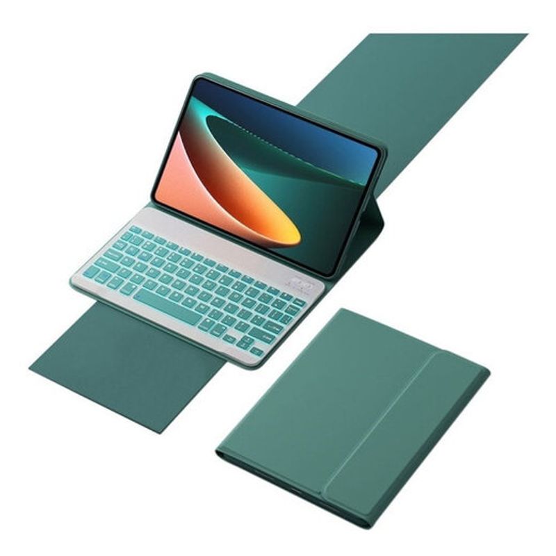 PUREPOWER - Funda con teclado De Backlight y Raton Para iPad 9 8 o 7-Verde
