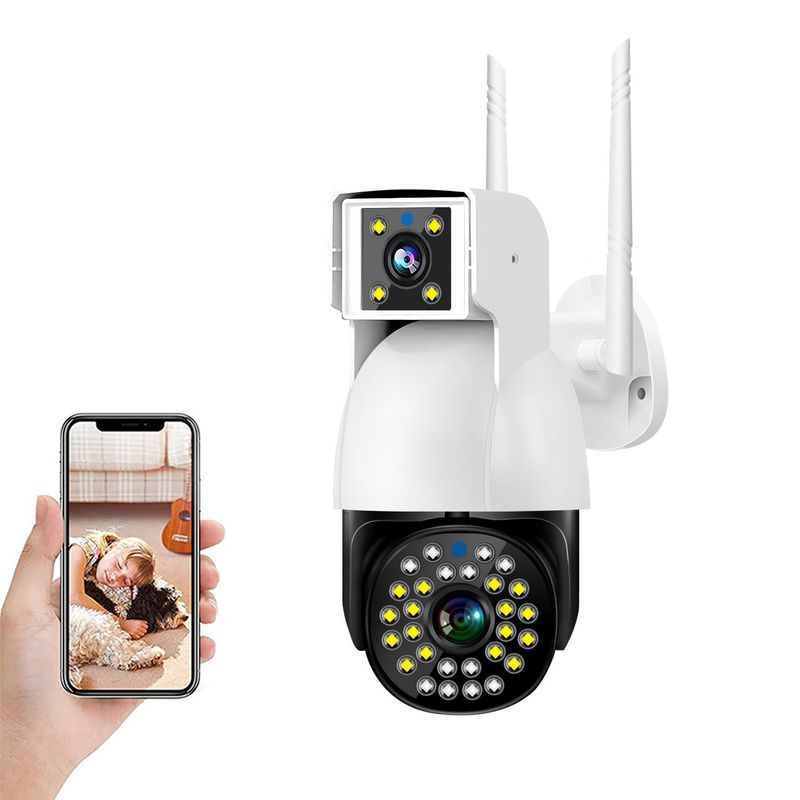 PUREPOWER - Cámara dual de seguridad con infrarrojo y sensor de movimiento