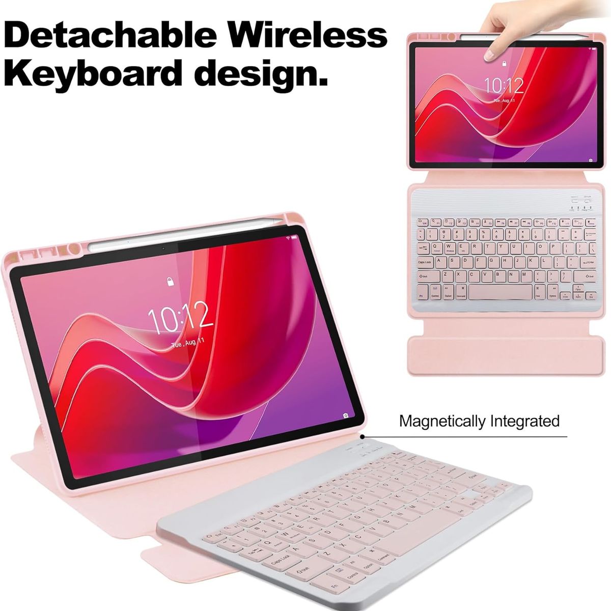 PUREPOWER - Funda con Ñ teclado giratoria de 360 grados y Mouse para iPad 9, 8 o 7 de 10.2"