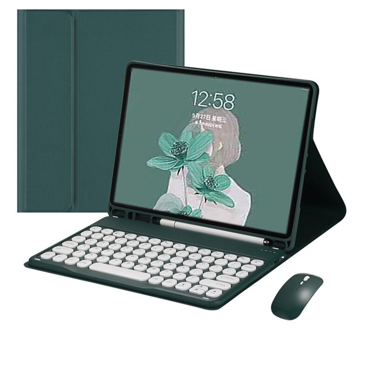 PUREPOWER - Funda con Ñ teclado y Mouse para iPad 9, 8 o 7 de 10.2"