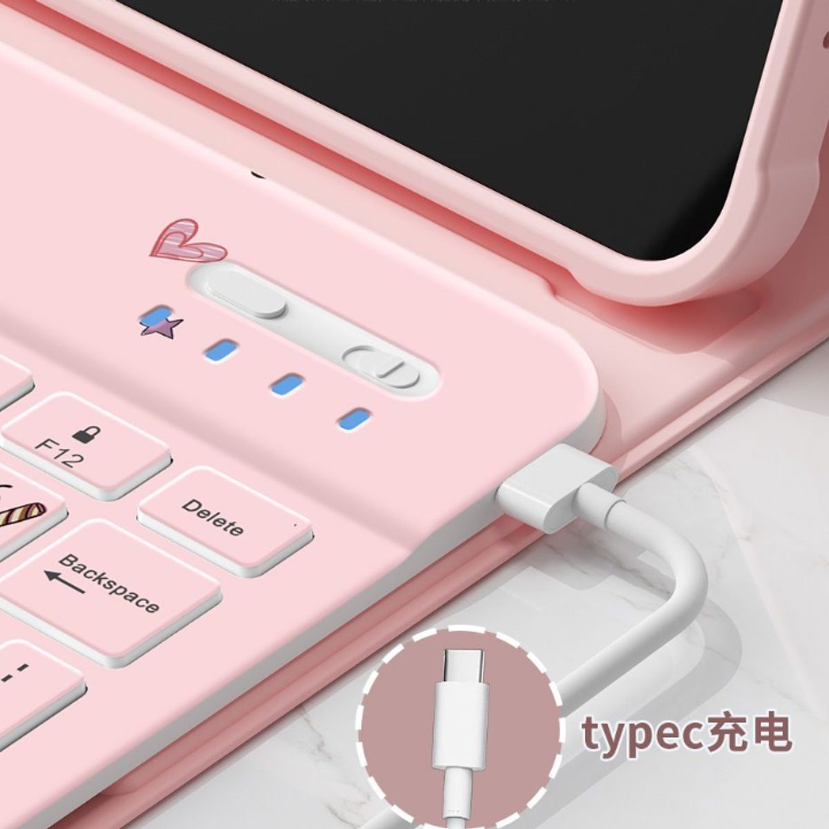 PUREPOWER - Funda con Ñ teclado y Mouse para iPad 9, 8 o 7 de 10.2"-Kitty Cat