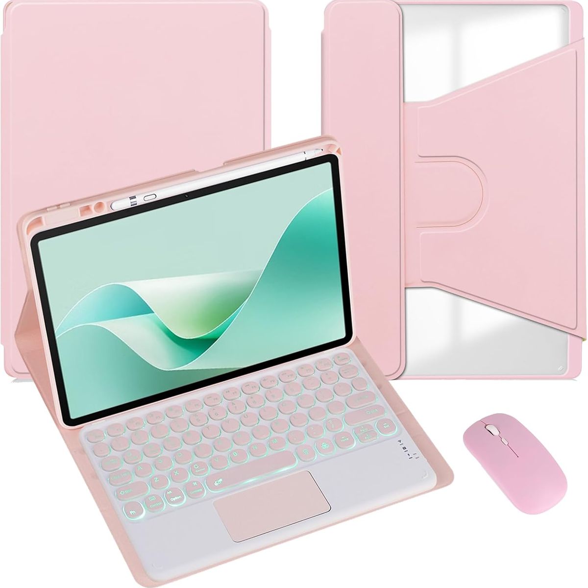 PUREPOWER - Funda con teclado en español y Mouse para iPad 9, 8 o 7 10.2"