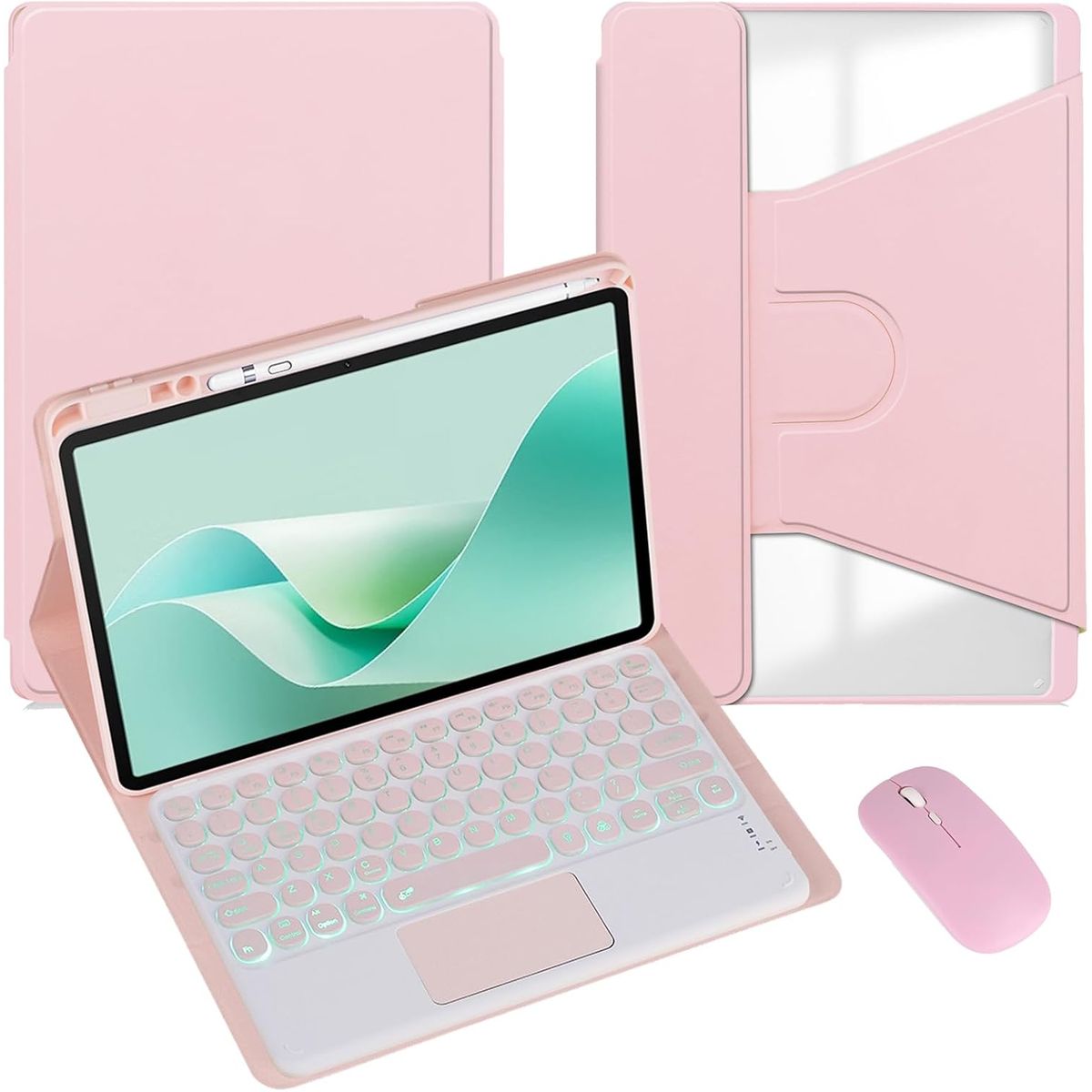 PUREPOWER - Funda con teclado en español y Mouse para iPad 9, 8 o 7 10.2"