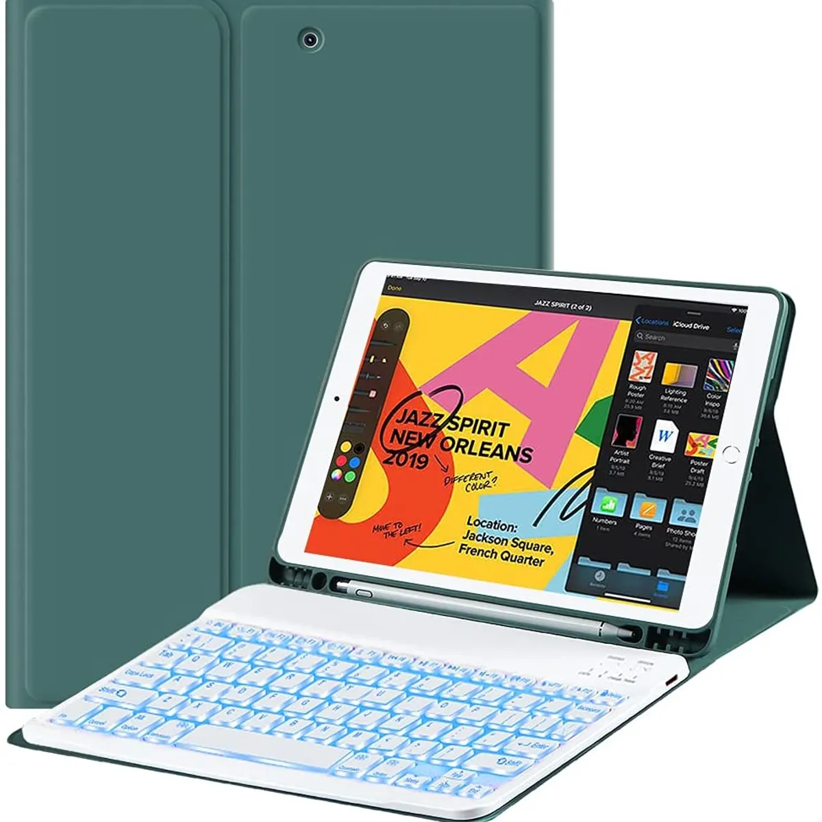 PUREPOWER - Funda con teclado para Xiaomi Pad 5 - Verde.