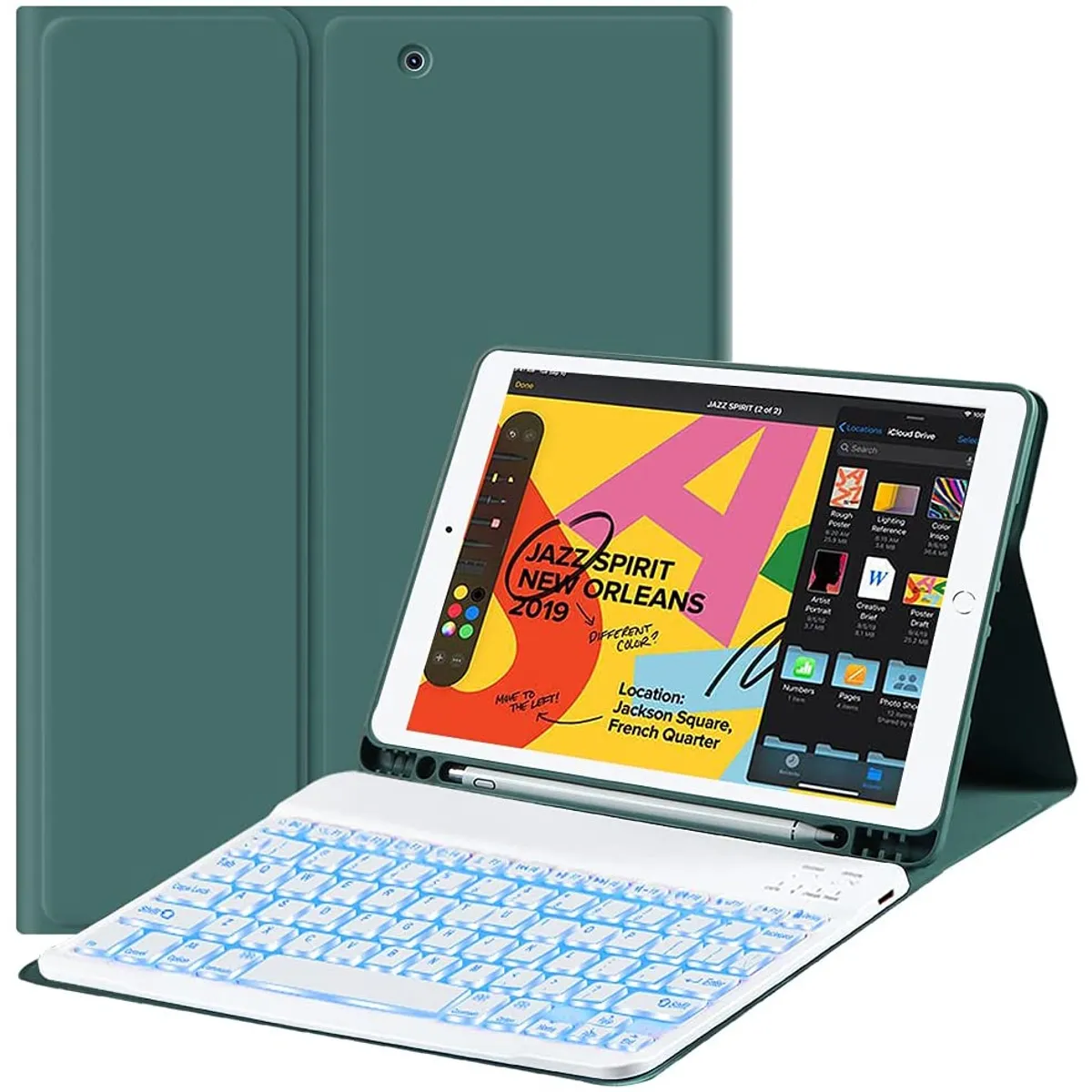 PUREPOWER - Funda con teclado para Xiaomi Pad 5 - Verde.